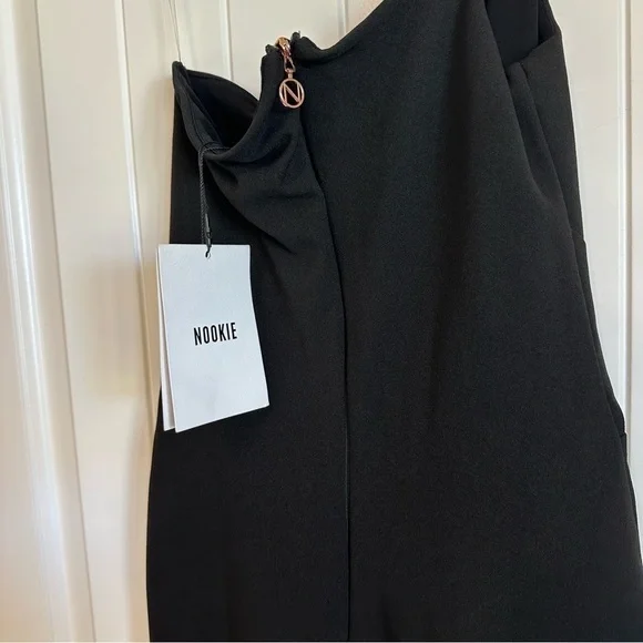 NWT NOOKIE designer LUST one shoulder black cocktail dress size S - Picture 4 of 7